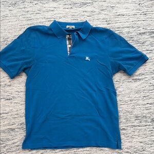 Burberry Blue Polo Shirt Classic Design